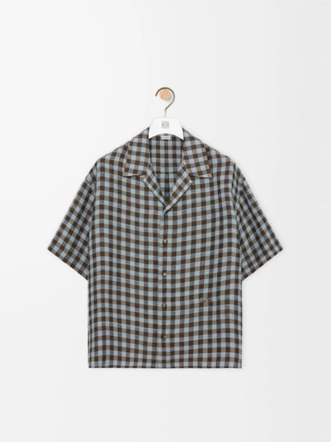 Loewe Short sleeve shirt in viscose and linen blend