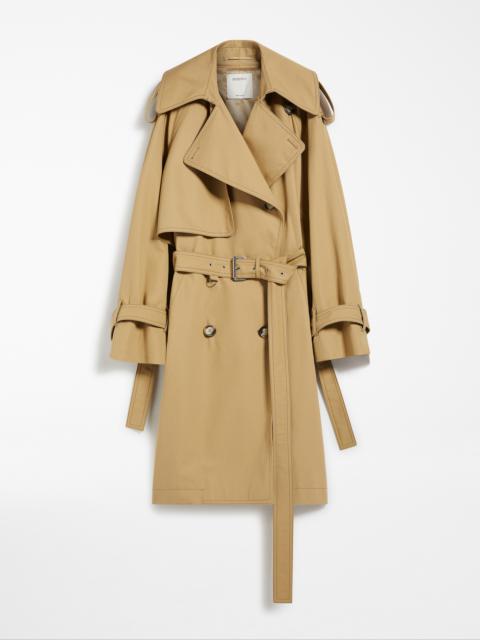 Sportmax RICAMO Cotton gabardine trench coat