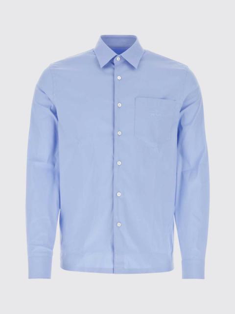 Prada 분말 파란 Poplin 셔츠