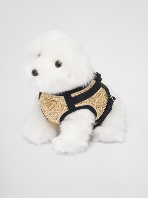 Prada Crystal-studded satin dog harness