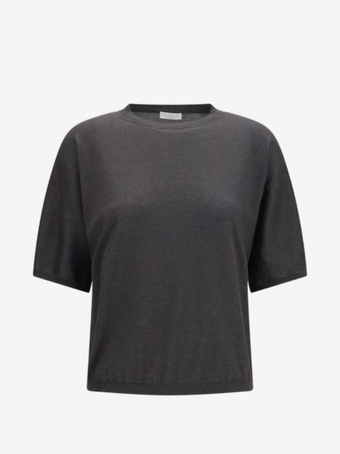 Brunello Cucinelli short-sleeve round-neck cashmere T-shirt