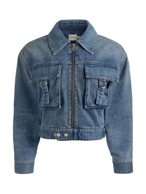 Alice + Olivia LEROY DENIM AVIATOR JACKET