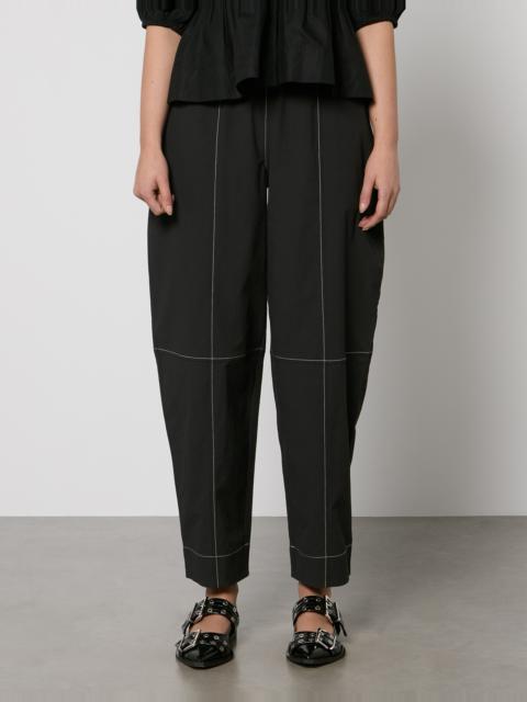 Ganni Cotton-Blend Tapered Trousers