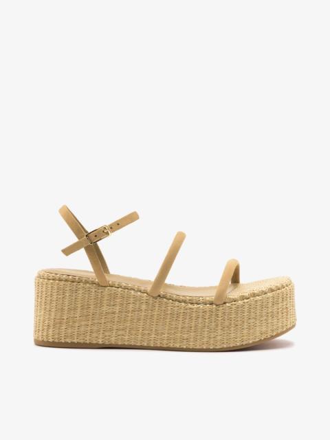Larroudé Gio Flatform Peanut Suede