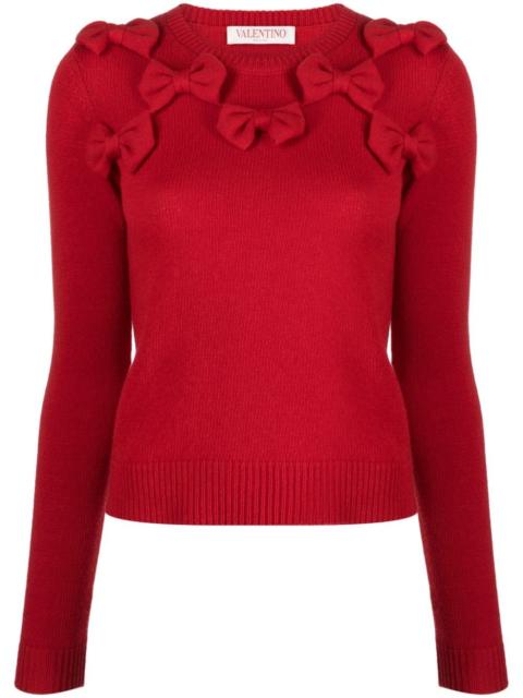 Valentino bow-embellished virgin wool jumper