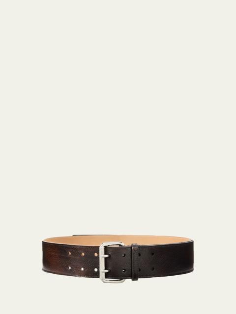 Ralph Lauren Pebbled Vachetta Leather Belt