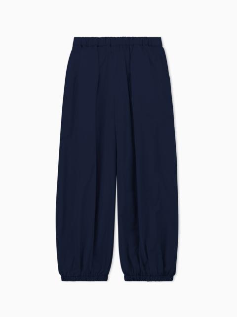 GIORGIO ARMANI OVERSIZED LAMÉ SILK PANTS WITH ELASTIC WAIST AND CUFFS