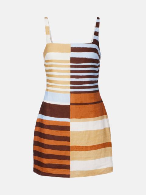 CALA de la CRUZ Siela striped linen minidress