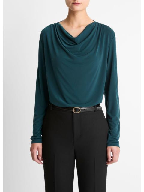 Vince Matte Jersey Cowl-Neck Top