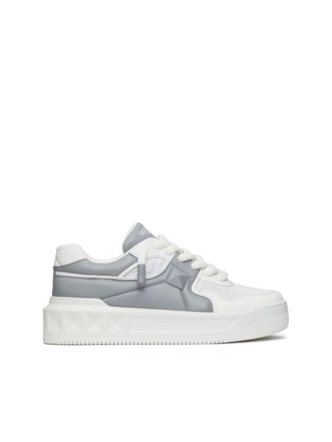 Rockstud leather sneakers