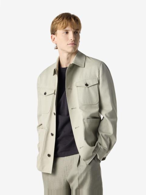 CORNELIANI Light green cotton and cashmere shirt