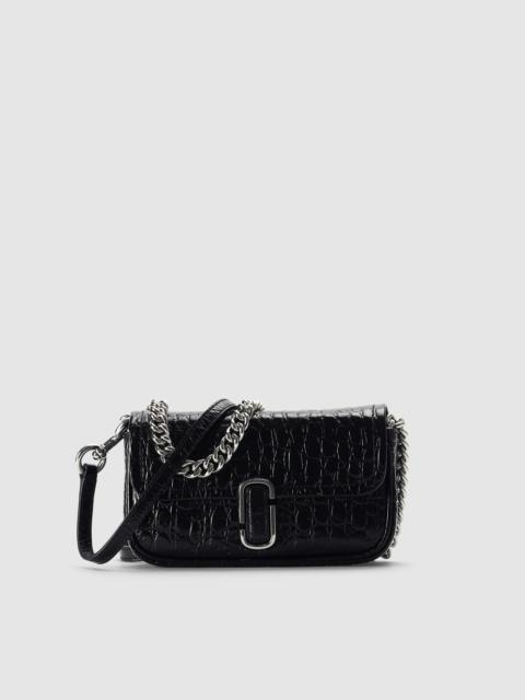 Marc Jacobs Women's Croc Embossed J Marc Mini Black Shoulder Bag