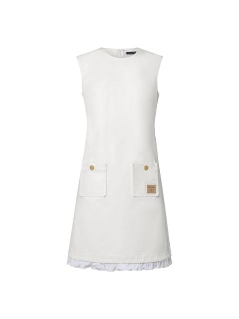 Louis Vuitton Ruffle Trim Denim Dress