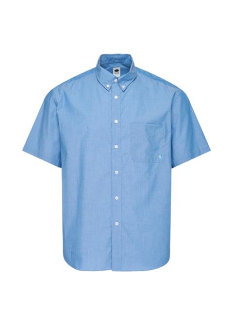 vowels button-down short-sleeve shirt