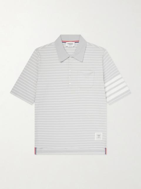 Thom Browne Striped Cotton-Jersey Polo Shirt