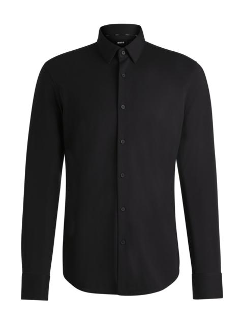 BOSS SLIM-FIT SHIRT IN PERFORMANCE-STRETCH COTTON-BLEND JERSEY