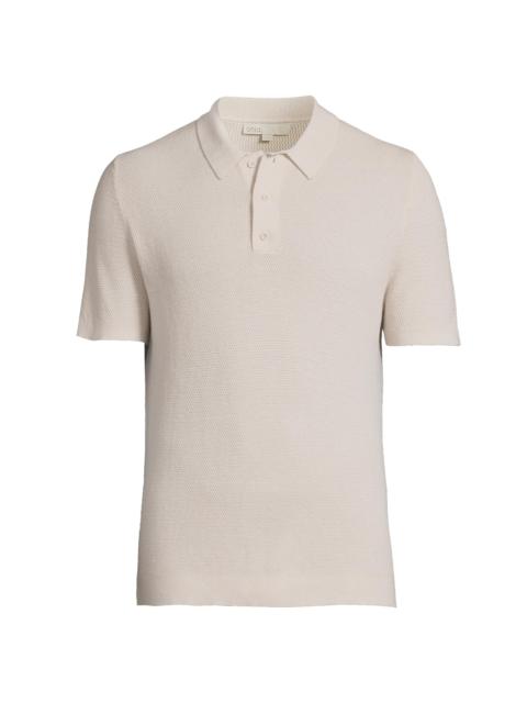 onia Men's Textured Knit Polo Shirt - Stone