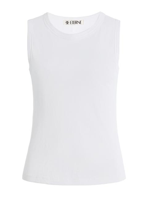 ÉTERNE Fitted Cotton-Modal Muscle Tank Top ivory
