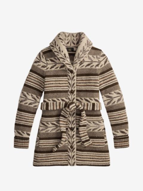 RRL by Ralph Lauren patterned belted cardigan