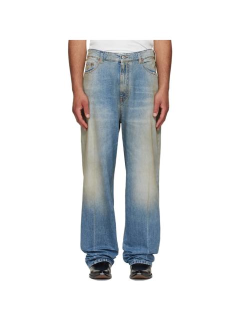 MM6 Maison Margiela Blue Straight-Leg Jeans