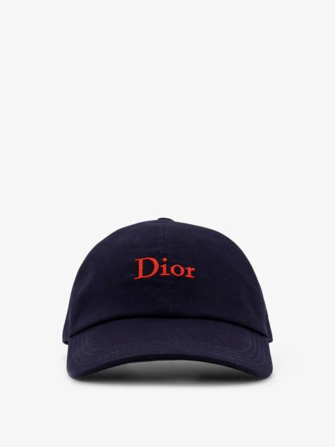 Dior Dior Cotton Hat with Embroidered Logo Blue