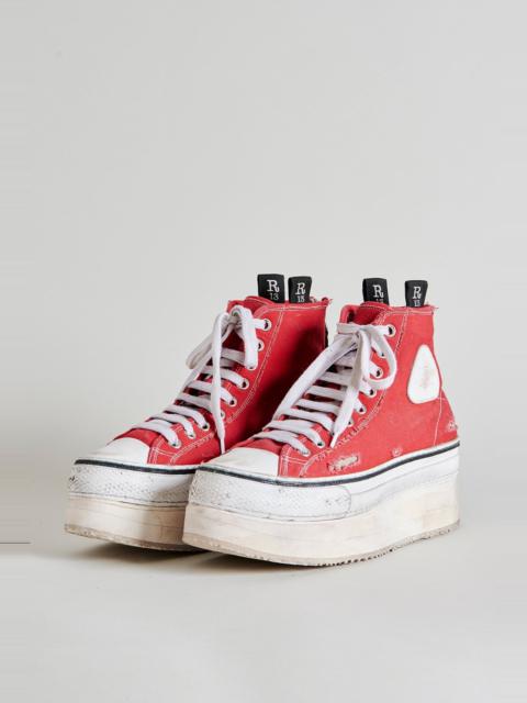 R13 Platform High Top Sneakers - Red | R13 Denim