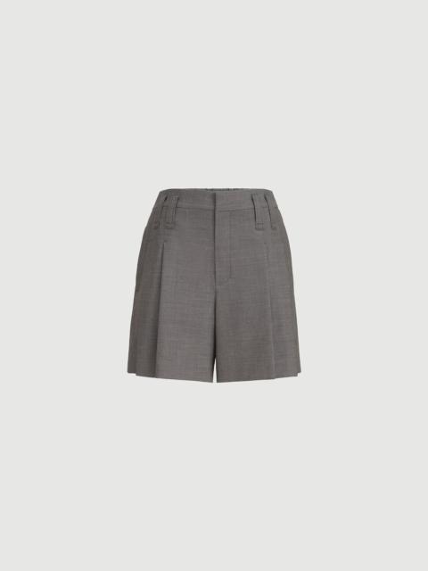 Brunello Cucinelli Tropical luxury wool formal shorts with monili
