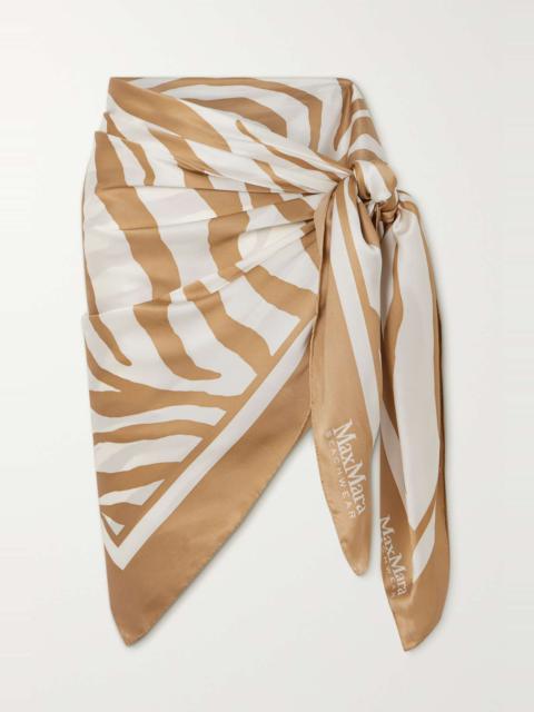 Max Mara Scoglio zebra-print silk pareo