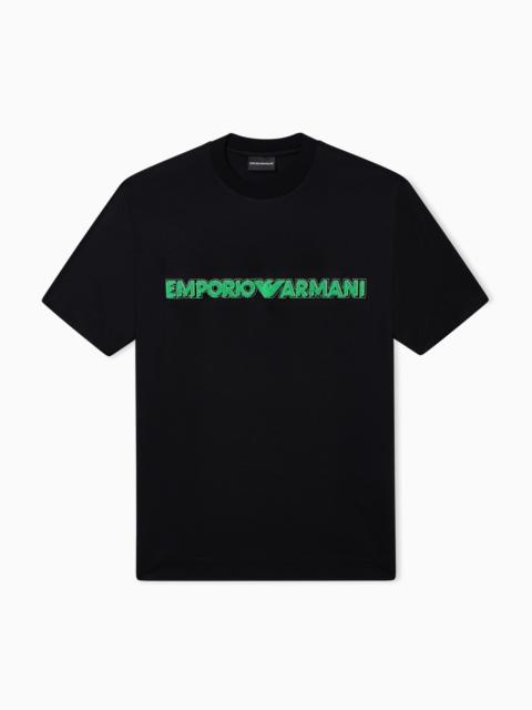 EMPORIO ARMANI LYOCELL-BLEND JERSEY T-SHIRT WITH SOFT TOUCH EMBOSSED LOGO