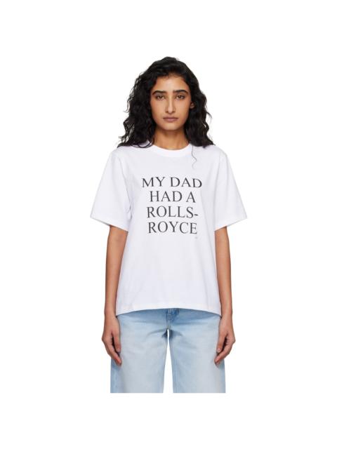 Victoria Beckham White 'My Dad Had A Rolls-Royce' T-shirt
