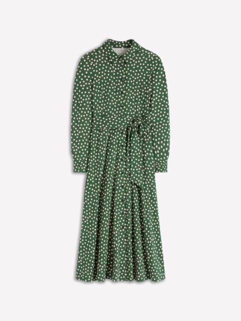 BODEN Marcia Jersey Shirt Dress-Hunter Green, Painted Dot