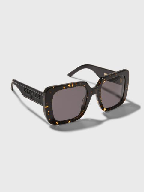 Large Square Havana Acetate Sunglasses