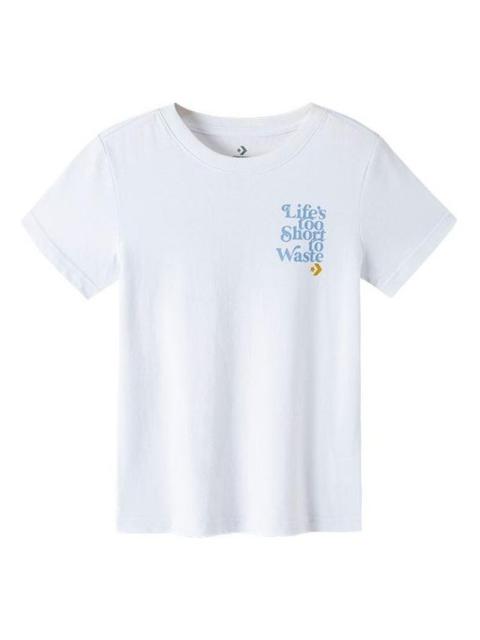Converse Renew Life's Too Short To Waste Wake-Up Call Graphic Tee 'White' 10022210-A01
