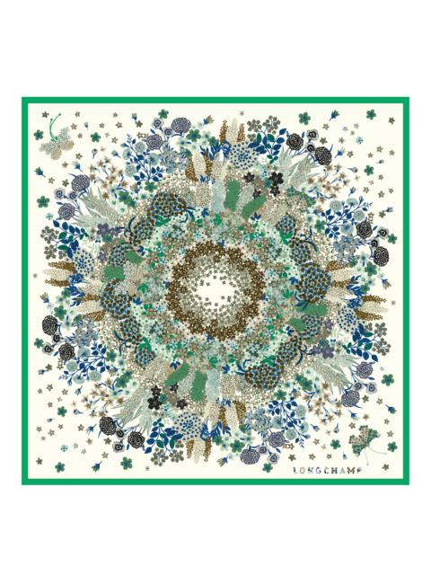 Longchamp Collier de fleurs Silk scarf 90 Lawn - Silk