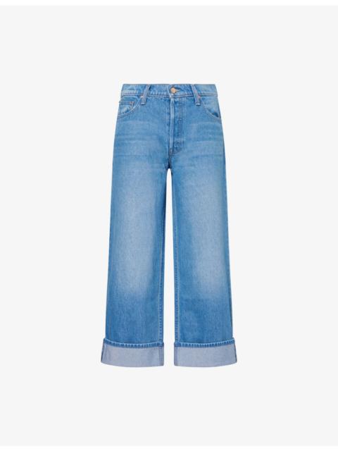 MOTHER The Smoothie Crop Cuff Cotton-Blend Denim Jeans