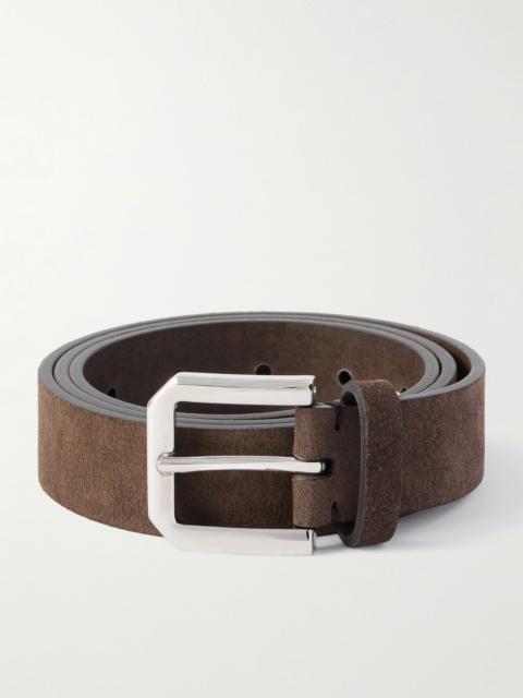 Brunello Cucinelli 3cm Suede Belt Brown