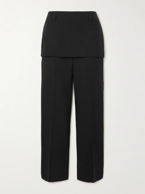 TOTEME Layered Wool-twill Straight-leg Pants