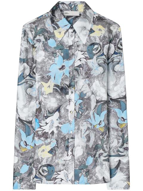 TORY BURCH floral-print silk shirt
