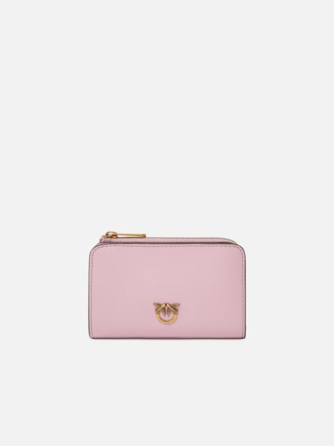 PINKO MINI WALLET IN LEATHER WITH LOVE BIRDS