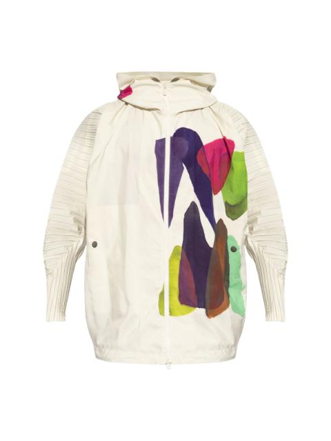 ISSEY MIYAKE 그래픽 인쇄 후드 재킷