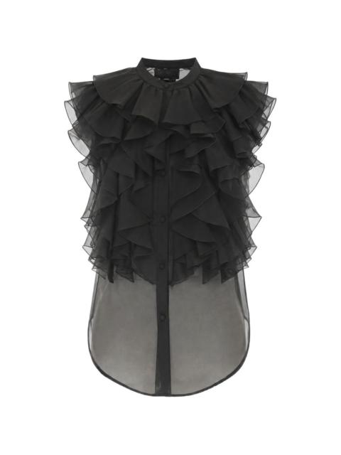 Max Mara ruffled silk shirt