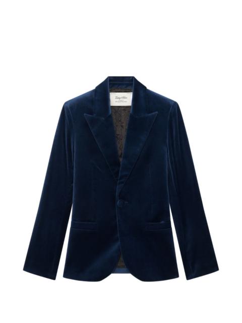 Zadig & Voltaire velvet single-breasted blazer