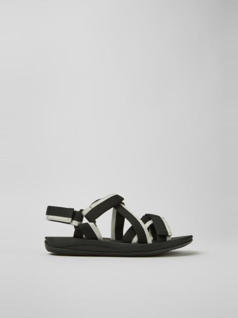 CAMPER Match Black and white recycled PET sandals for men