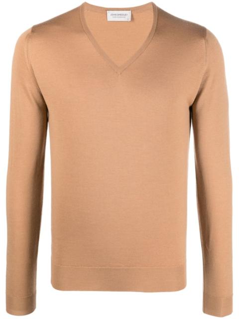 JOHN SMEDLEY V-neck fine-knit jumper