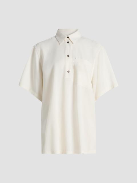 TOTEME Women's Fluid Polo Shirt - Ecru