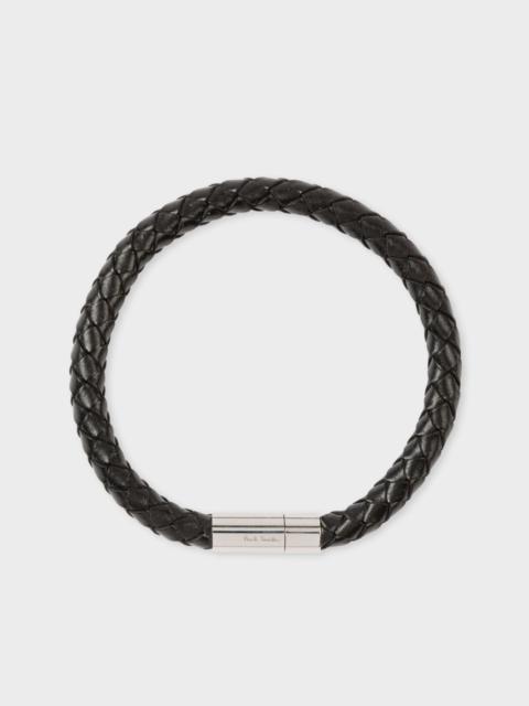 Paul Smith Black Woven Leather Bracelet