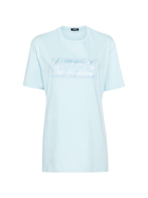VERSACE logo-embroidered cotton T-shirt