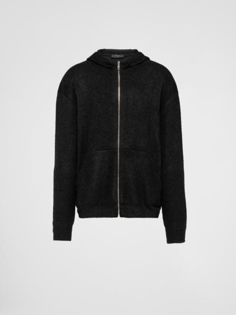 Prada Cashmere knit zipper hoodie