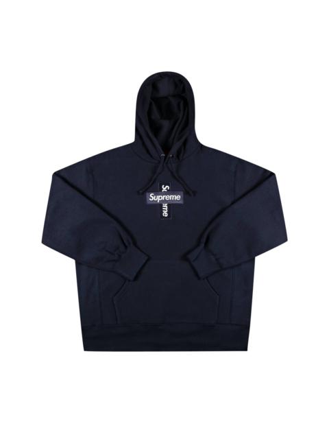 Supreme Cross Box Logo Hooded Sweatshirt 'Navy'