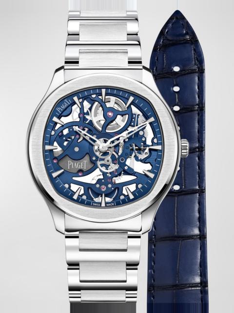 Piaget 42mm Polo Skeleton Watch, Blue